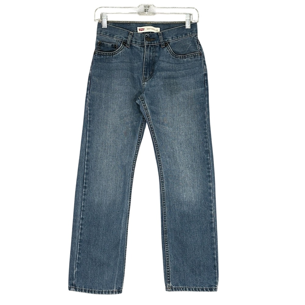Levi's 505 Regular Jeans Women 14 Slim Blue Straight Leg Medium Wash